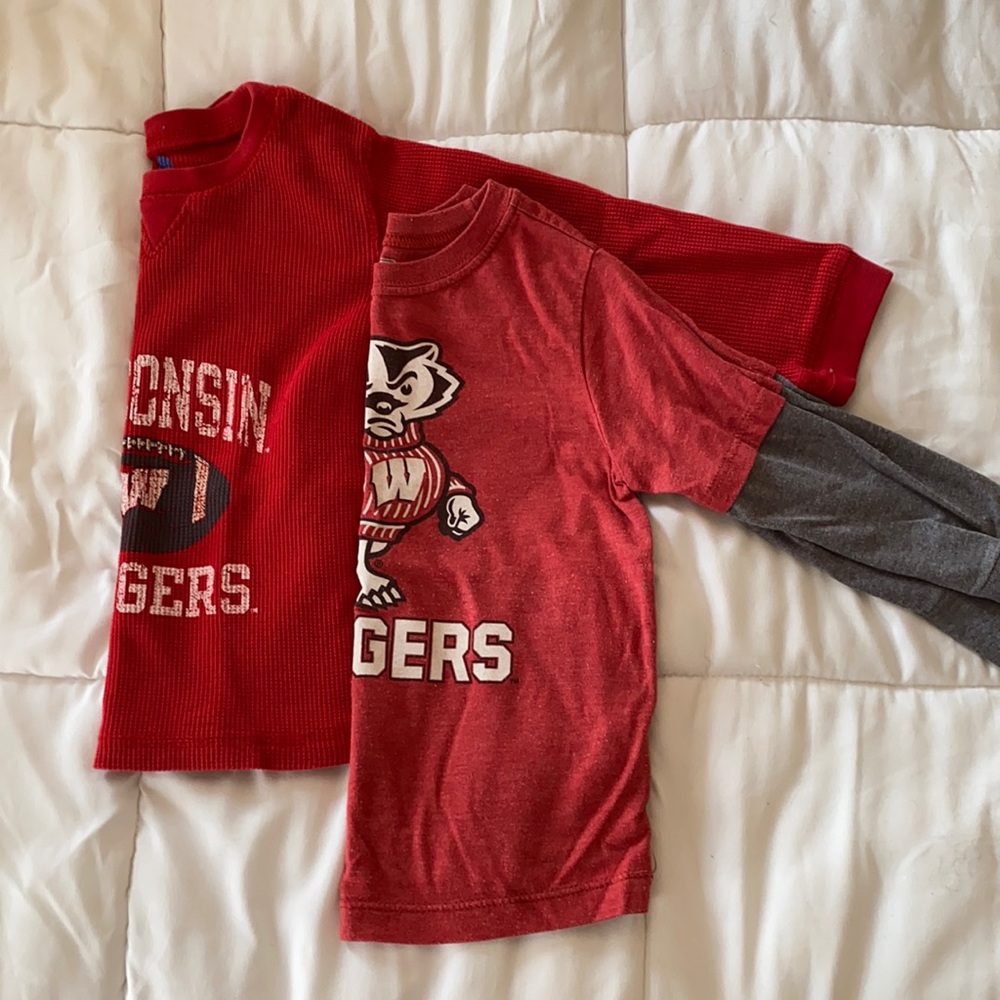 Lot of two boys Wisconsin long sleeve shirts